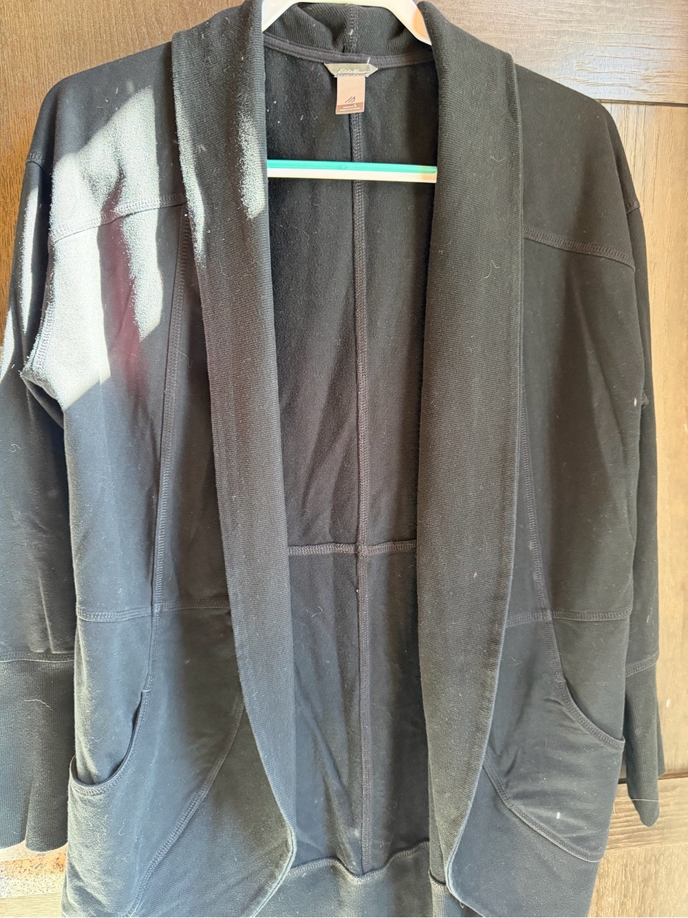 Women’s Black Shawl Collar cardigan Eddie Bauer